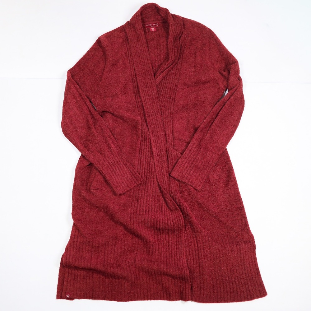 Barefoot Dreams Cozy+Chic Lite Long Robe Cardigan Women Petite XL Red Duster